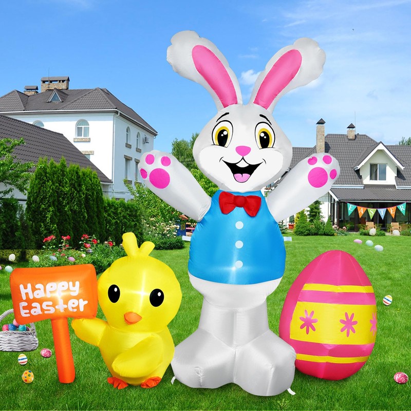Raymall Easter Inflatables Outdoor Decorations, 5FT Tall Easter Blow Up