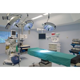 Hospital Backdrop Modern Operating Room Backdrop Doctor Surgery Anesthesia Bed Sickbed Medical Equipment Photo Background for Doctor Nurse Operating Room Background Portrait Studio Props 15x10ft