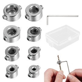 8 Piece Depth Stop Rings Set, Depth Stop for Drills with Hex Wrench, 3-10 mm Depth Stop for Drill, Drill Depth Limiter for Drill Woodworking, Locator Depth Limiter Dowels