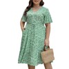 Keluummi Plus Size Summer Midi Dresses for Curvy Women, Casual