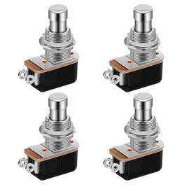 GUUZI SPST 2-Pin Momentary Soft Touch Push Button Electric Guitar Pedal Foot Switch Off (ON) Pack of 4