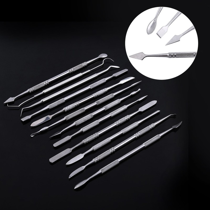 12pcs Stainless Steel Double Sided Wax Carving Tool Kit Set