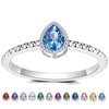 December Birthstone Stackable Rings for Women S925 Sterling Silver Blue