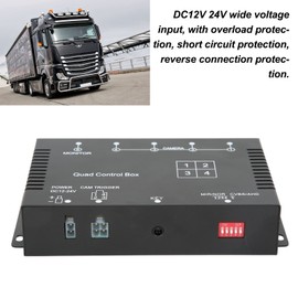 4 Channel Video Splitter, 1080P AHD 4 Cameras Video Control Car Cameras Image Switch Combiner Box, Video Quad Splitter Multiplexer Processor Switcher for Buses Tank Trucks CCTV