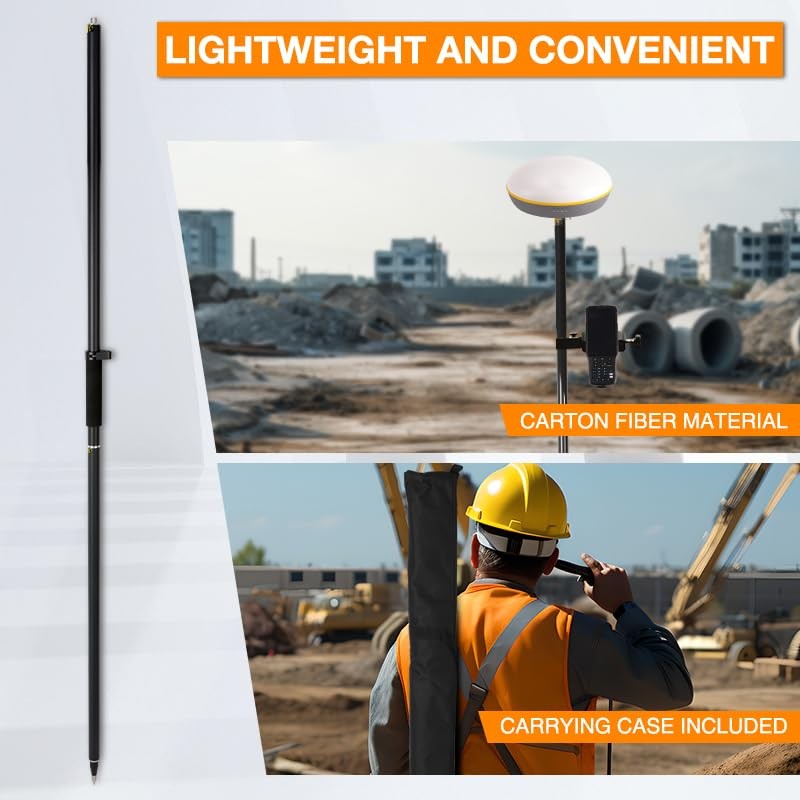 MUTOOP Durable 2m Carbon Fiber GPS Pole - 2-Section Design