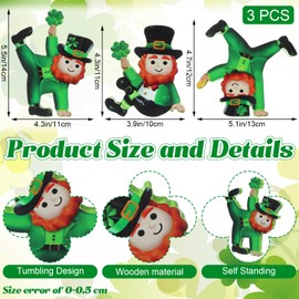 DoubleFill 3 PcsTable Decorations Wooden Figurine Small Sign for Home Office Desk Mantle Party Supplies(Evil Spirit)