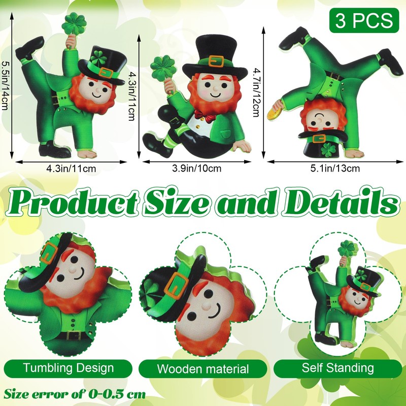 DoubleFill 3 PcsTable Decorations Wooden Figurine Small Sign for Home