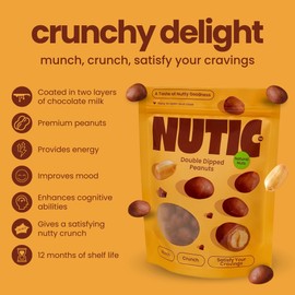 Nutic Milk Chocolate Covered Peanuts - 1 Lb. Double Dipped Premium Gourmet Milk Chocolate Peanuts Perfect for Snacks & Gifts, Made in USA - (Pack of 1)
