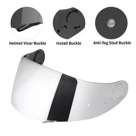 VCOROS GT Air Helmet Visor Replacement, CNS-1 Face Shield Compatible with GT Air 2/ Neotec/TC-5/ TC-9 Visor Replacement (Chrome Silver)