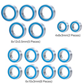 DROJACV 15PCS Rubber Sealed Ball Bearings Kit for LaTrax 1/18 4WD Rally, Teton, SST, and Prerunner RC Car Upgrade Parts