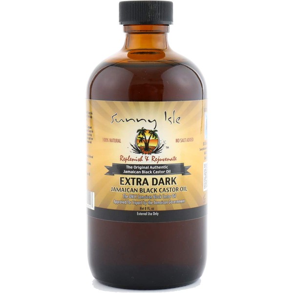 Sunny Isle Extra Dark Jamaican Black Castor Oil, Brown, 8 Fl Oz
