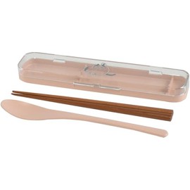 Jijinsha ChacoChaco Chopsticks Spoon Set, Pink, 60280