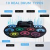 Electronic Drum Set, 10-Pads Roll-Up Drum Pad Electric Drum Set