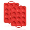 Foepoge 2 Pack Silicone Muffin Pan with Metal Frame, Non-stick