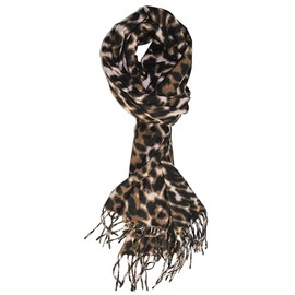 Ted & Jack - Cashmere Feel Camouflage or Leopard Print Fall/Winter Scarf (Leopard Fleece)