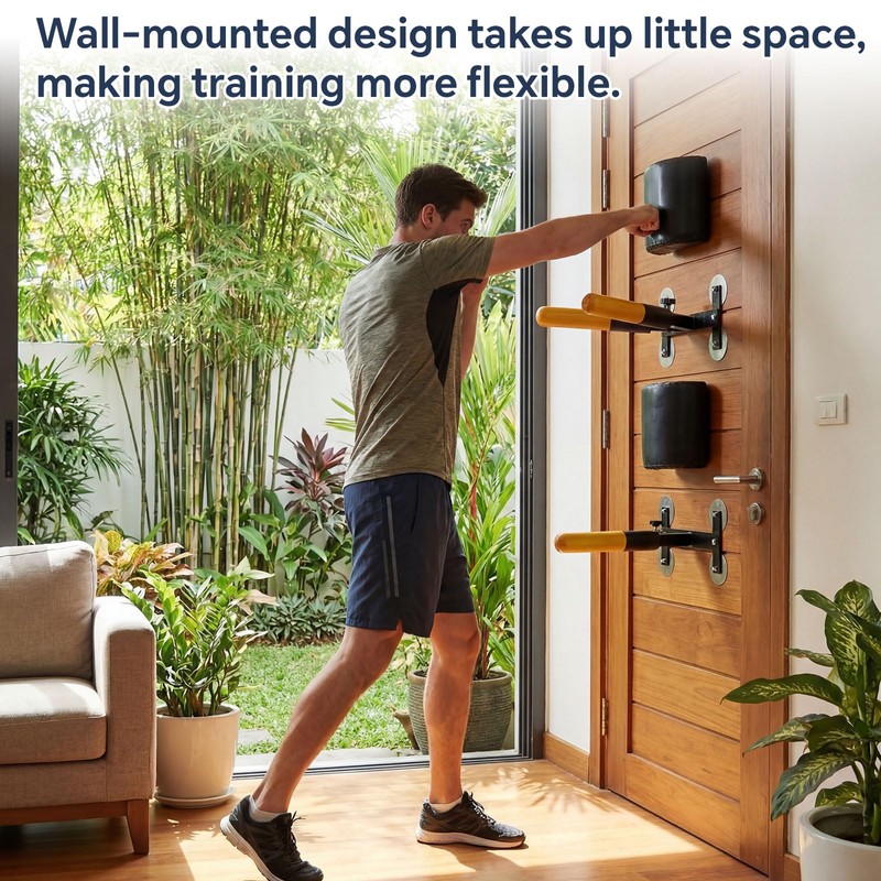 Silipull Wall Mounted Wing Chun Dummy, Wooden Adjustable Portable Martial