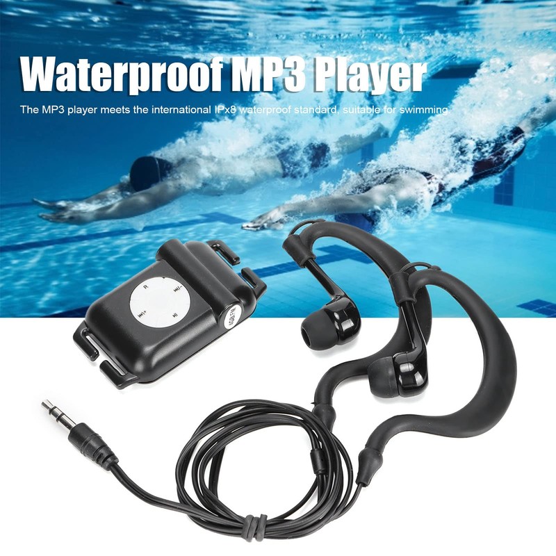 Jerys Reproductor de MP3, Portátil, Impermeable IPX8, 4 GB, Negro,