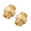sourcing map Brass Pipe Union Connector Coupling 1/2PT Fitting with