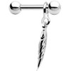 Body Candy 925 Silver Falling Feather Dangle Cartilage Earring