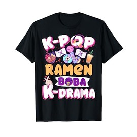 K-pop Ramen Boba K-drama Korean Music Cultural Lover Gift T-Shirt
