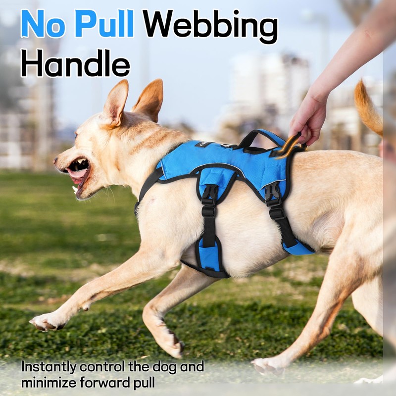 rabbitgoo Escape-Proof Dog Harness Medium with Large Handle, Adjustable No