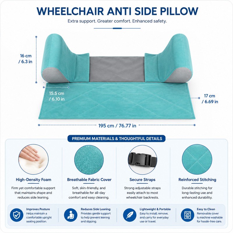 Wheelchair Anti-Side Support Pillow for Elderly Care – Padded Posture