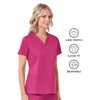 Maevn Women's Blossom 3-Pocket V-Neck Top(Passion Pink, Medium)