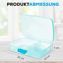 Brotdose Kinder mit Fächern, Brotdosen 3 Stück, Lunchbox Kinder ohne BPA, Frühstücksbox Brotzeitbox, Lunchboxen mit 3 Trennfächern + Clickverschluss, 100% Recyclebar, Grün, Blau, Rosa, Model:Ane