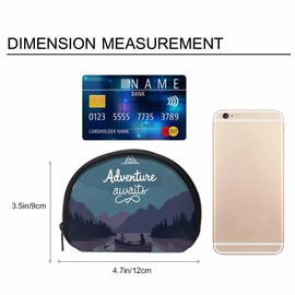 IBILIU Small Coin Purse Kayak In A Mountain Lake At Night Camping Activity Lifestyle Words Mini Wallet Coin Pouch Change Purse For Women Men