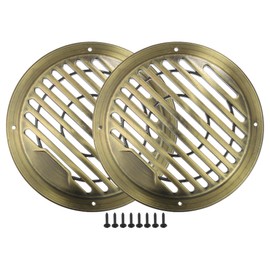 A ABSOPRO 4.5 Inch Speaker Grill Cover Round with Screws in Bronze - Pack of 2