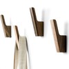 THEHRDWOOD Wood Wall Hooks - Set of 4 - Dark