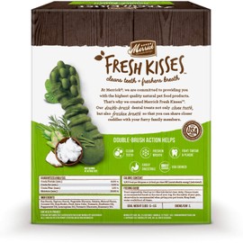 Merrick Fresh Kisses Coconut Oil Double-Brush Dental Treats - X-Small 78 Count - Pack of 2