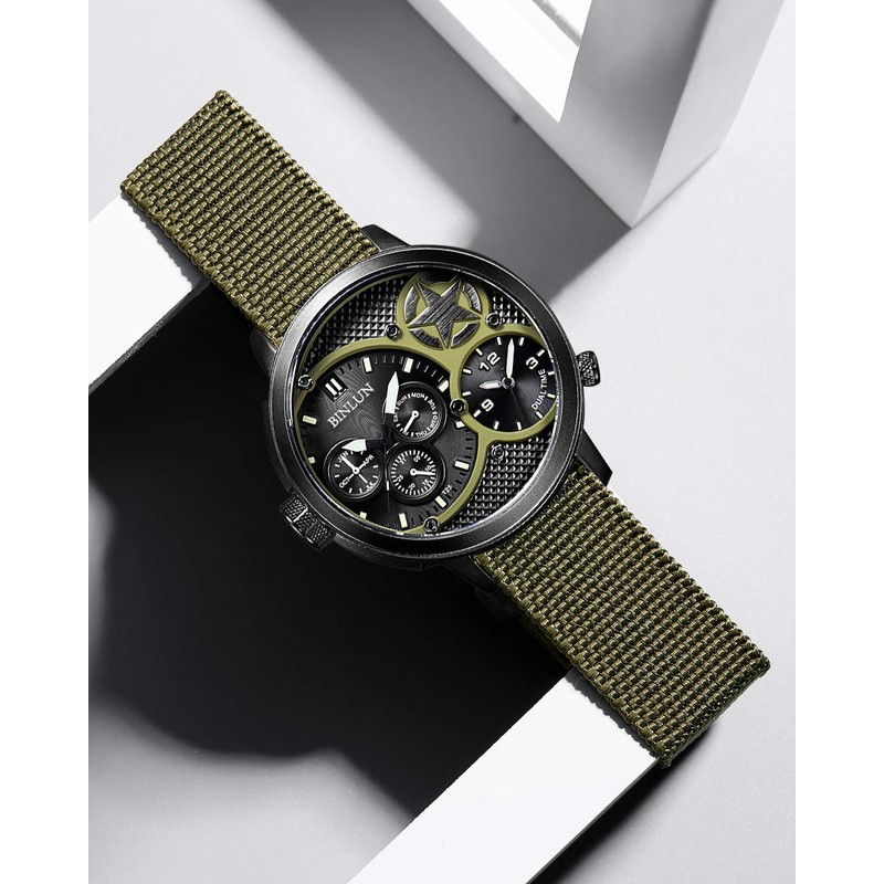 BINLUN Elastic Fabric Nylon Watch Band Waterproof Military Replacement Watch