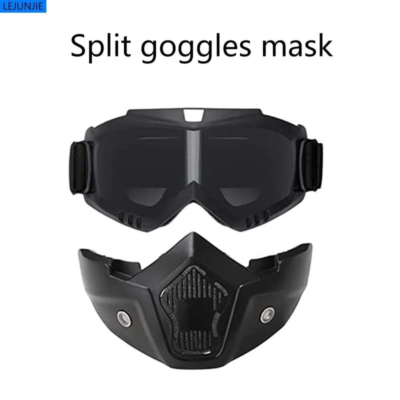 MICH Tactical Helmets with Detachable Face Mask Goggles for Airsoft,