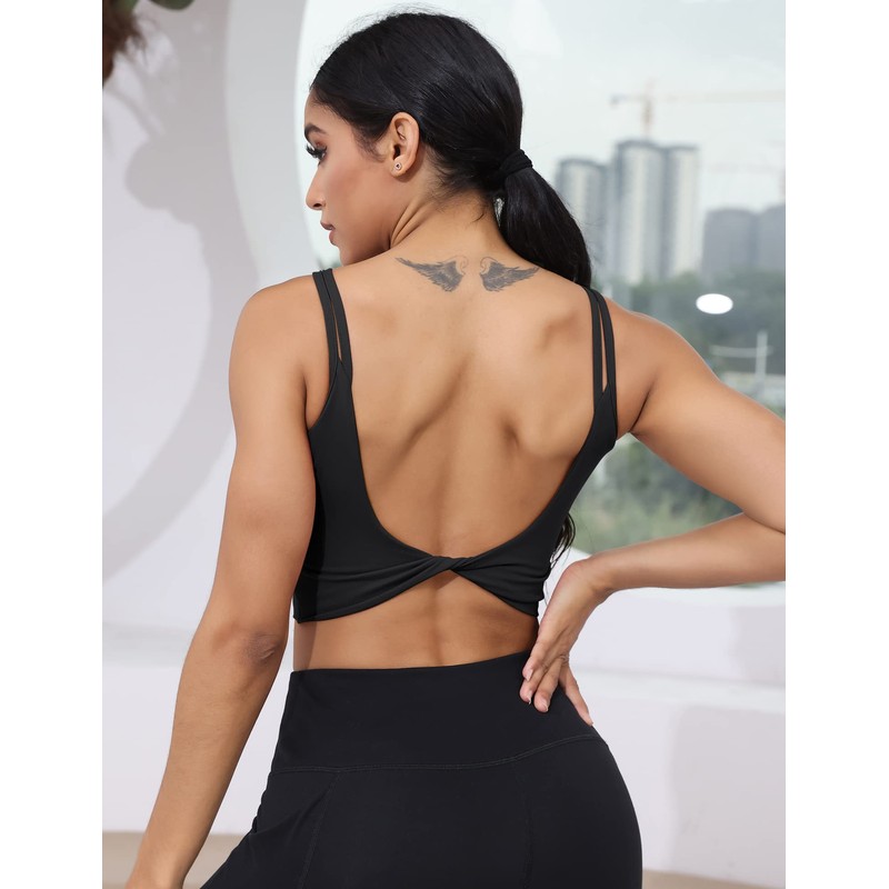 LUYAA - Brasier deportivo para mujer, sin espalda, acolchado, para