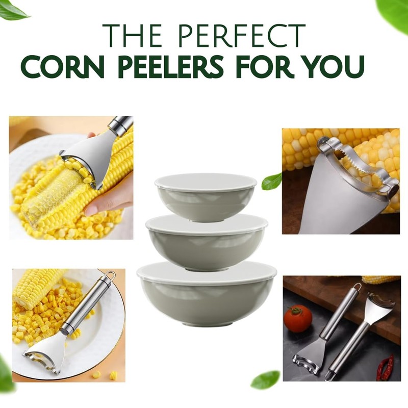 3 PCS Stainless Steel Corn Peeler For Corn on the