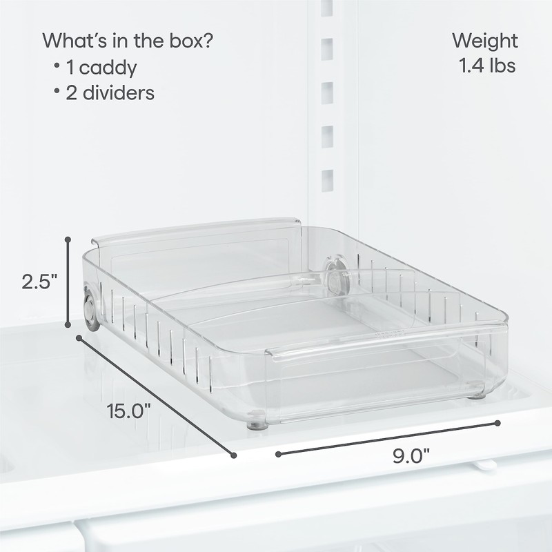 YouCopia RollOut Fridge Caddy, 9" Wide