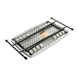 Iceberg Small Camping Personal Folding Table, Heavy Duty Utility Table, Adjustable Height, Platinum, 19.5” L x 30” W x 28" H