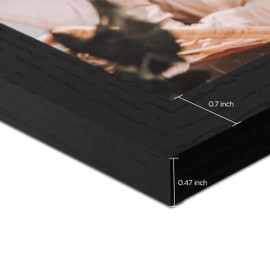 eletecpro 8x10 Black Double Picture Frame Hinged photo Frame with Real Glass and Foldable Design Displays 2 Photos Stand on Tabletop Vertical Room Decor