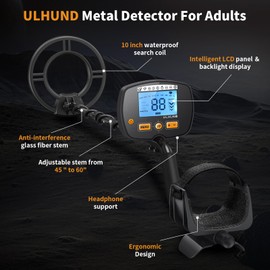 Upgraded Metal Detector for Adults, Easy to Use Higher Accuracy Metal Detector Advanced DSP Chip with 12'' Detection Depth Lightweight Waterproof for Beach Yard