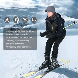 SIGGI Unisex Warm Wool Knitted Beanie Hat with Peak, Knitted Hat with Neck Warmer - m