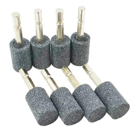 Fowecry 8 Piece Cylinder Whetstone - 1/4 Hex Shank Grinding Stone Mounted Grinding Tip for Rotary Drilling Tools (20mm)