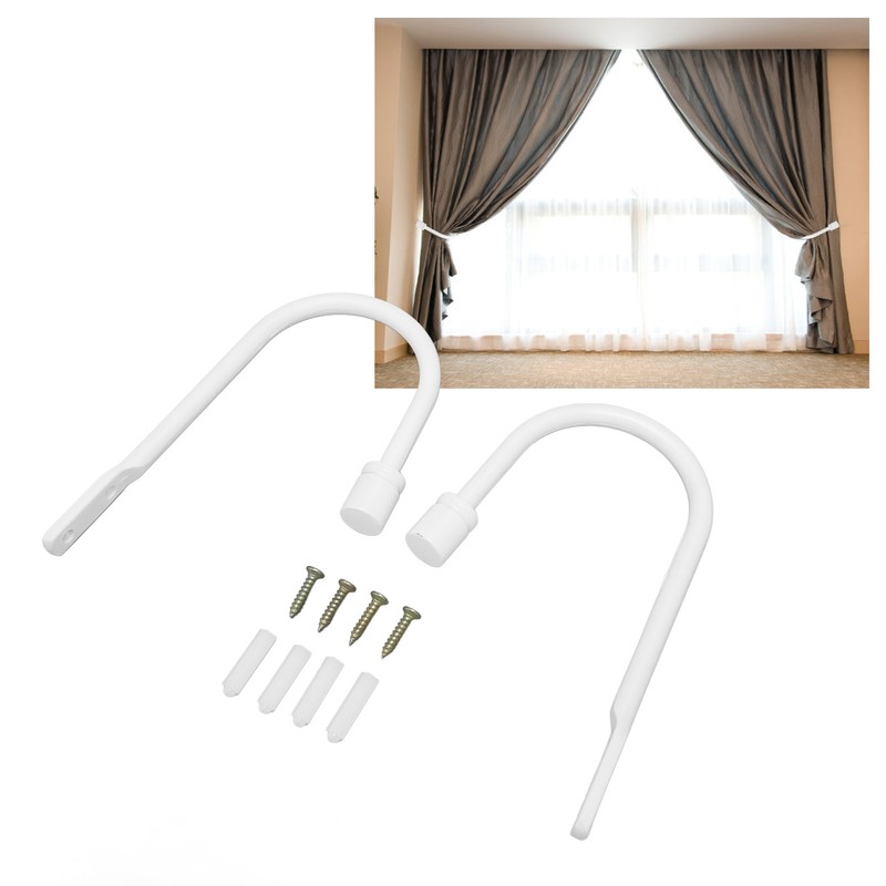 2Pcs Curtain Holdbacks U Shape Carbon Steel High Hardness Powder