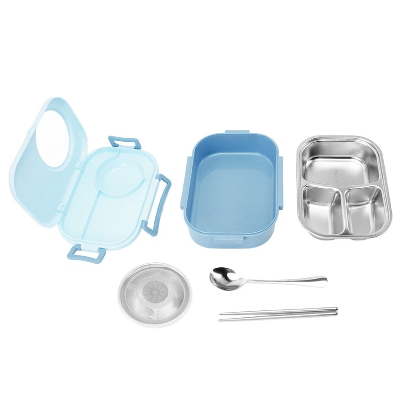 Generic 1450ml Camera-Shaped Lunch Box, Stainless Steel Compartment, Thermal Box,