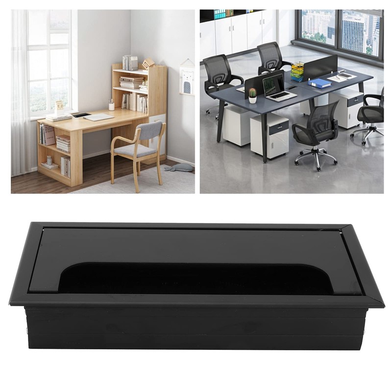 Garosa Cable Hole Cover Wire Hole Cap Metal Rectangle Desk