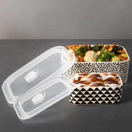 Unbranded Thyme & Table 4-piece Square Ceramic Baking Dish & Lid Set,Dot for Baking