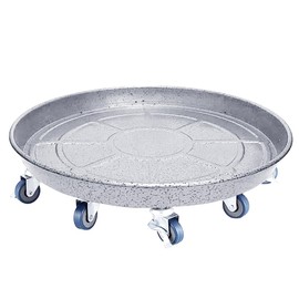 RIAMTGCX Plant Caddy with Wheels, Heavy Duty Plant Stand with Universal Wheels (18 inch, Silver)