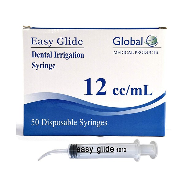 Easy Glide Curved Tip Syringes 12/ml 12/cc , No Needle, Pack of 25