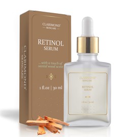 CLARIMOND Retinol Serum with a Touch of Santal Wood Scent, Enriched with Hyaluronic Acid for Deep Hydration, with Niacinamide and Aloe Vera for Calming and Brightening, Wrinkle Reduction.
