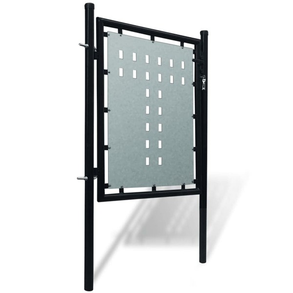 fence door, decorative hole, black fence door, galvanized sheet for outdoor use